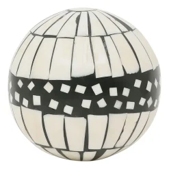 Lot de 6 boules décoratives en résine noir et blanc d10cm - Etnik