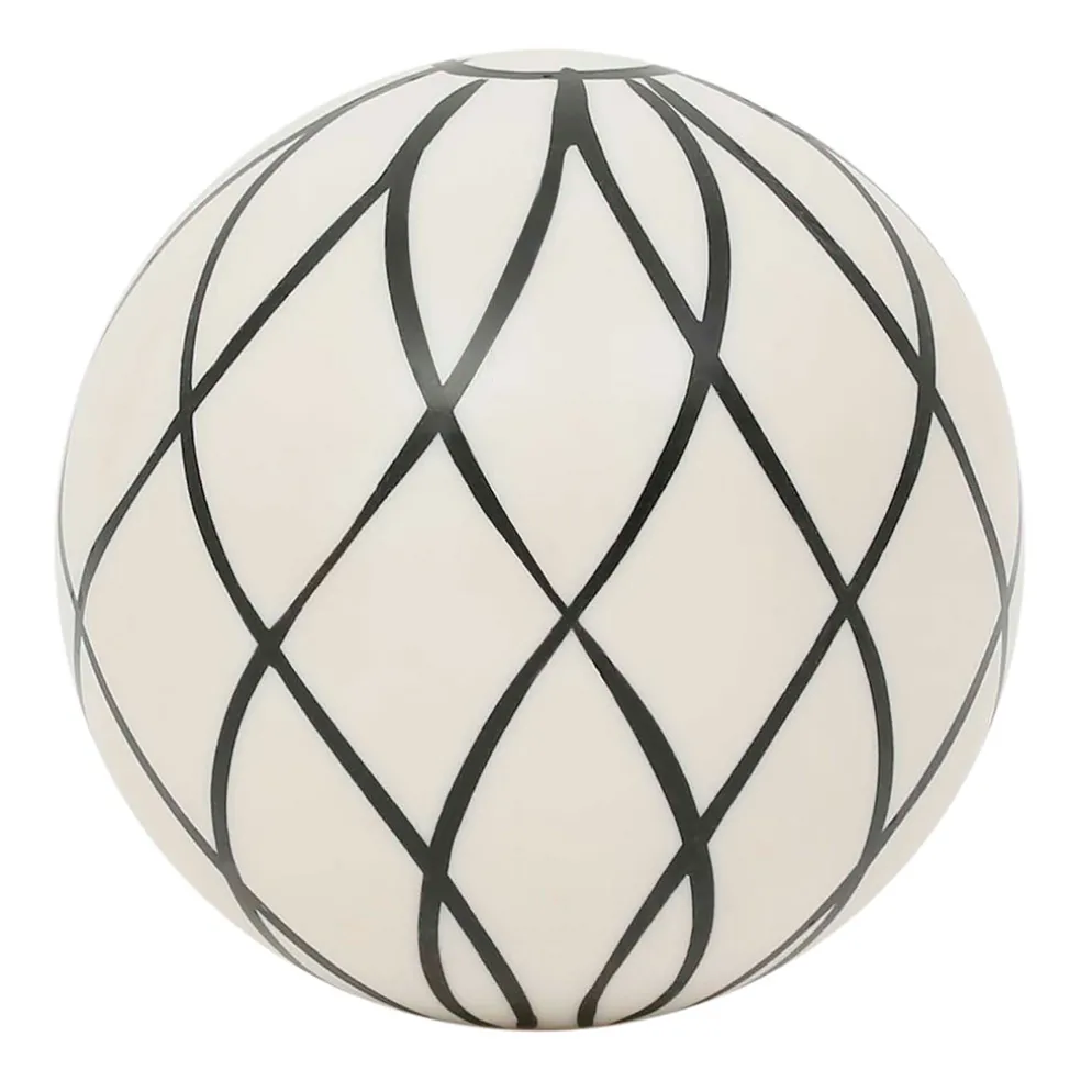 Lot de 6 boules décoratives en résine noir et blanc d10cm - Etnik