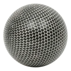 Lot de 6 boules décoratives en résine brun et blanc d10cm - Komati