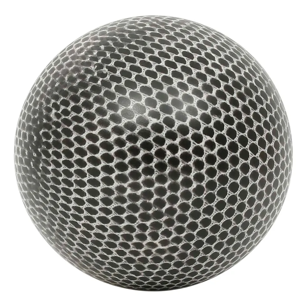 Lot de 6 boules décoratives en résine brun et blanc d10cm - Komati