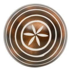 Lot de 6 boules décoratives en résine brun et blanc d10cm - Komati