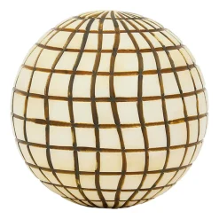 Lot de 6 boules décoratives en résine brun et ivoire - Sumba