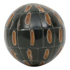 Lot de 6 boules décoratives en résine brun et ivoire - Sumba