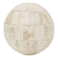 Lot de 6 boules décoratives en résine brun et ivoire - Sumba