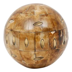 Lot de 6 boules décoratives en résine ivoire et brun - Yumbe