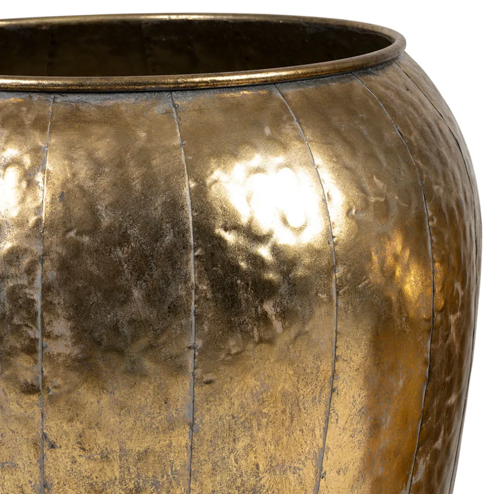 Lot de 2 caches pot en fer doré d48cm et d36cm - Baca