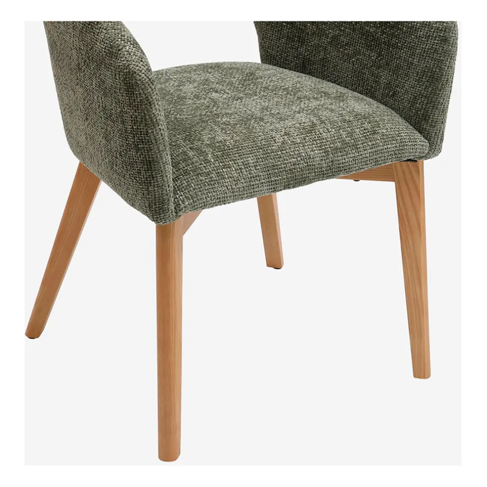 Lot de 2 chaises en tissu chenille vert - Rusti