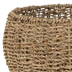 Lot de 2 corbeille pommes en jonc de mer naturel et vert - Les Fruits