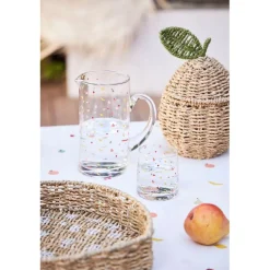 Lot de 2 corbeille pommes en jonc de mer naturel et vert - Les Fruits