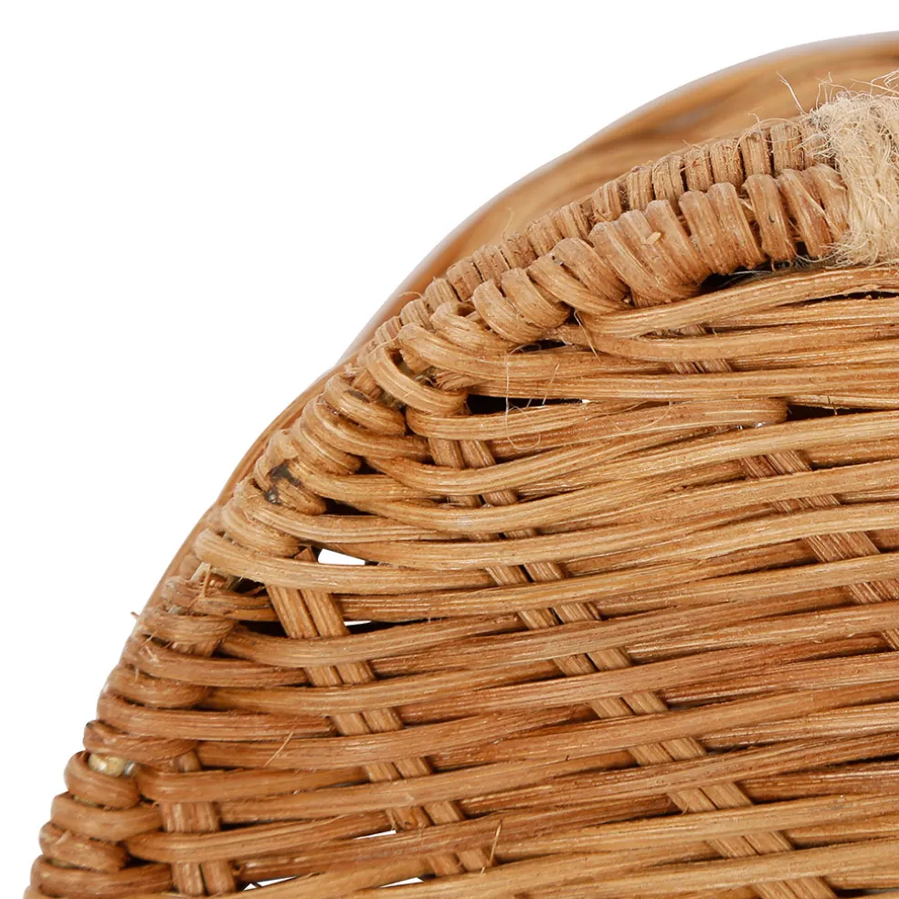 Lot de 2 corbeilles coeur avec couvercle en rotin naturel - Fantine