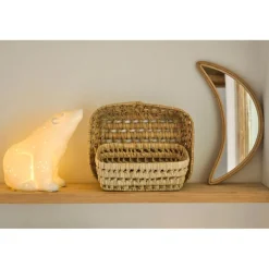 Lot de 2 corbeilles en feuille de palmier naturel 25x20xh10cm - Beezz