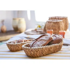 Lot de 2 corbeilles en Jacynthe d'eau et fer naturel - Eté A La Mer