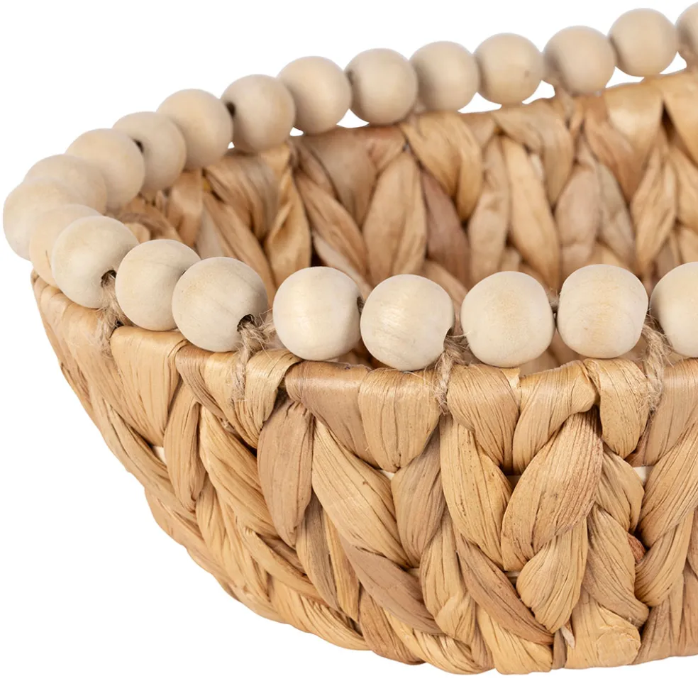 Lot de 2 corbeilles en Jacynthe d'eau et fer naturel - Eté A La Mer