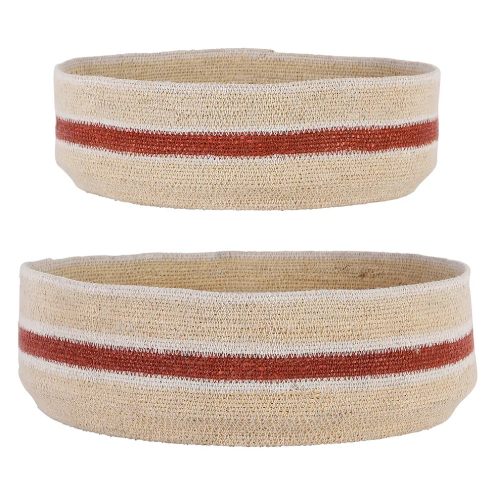 Lot de 2 corbeilles en jonc de mer brique - Sumatra