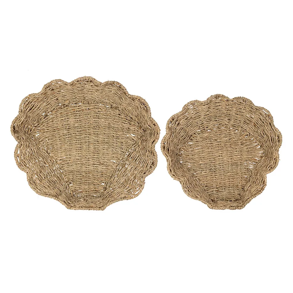 Lot de 2 corbeilles en jonc de mer naturel - Les fruits