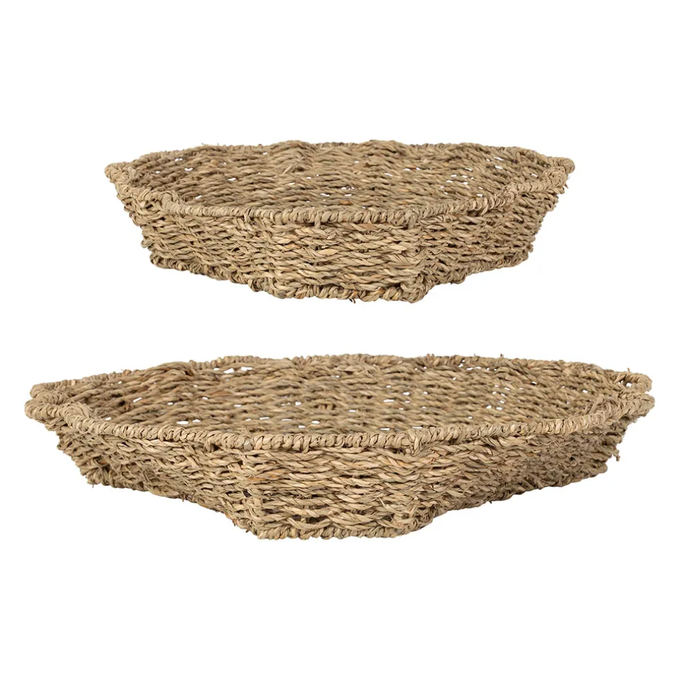 Lot de 2 corbeilles en jonc de mer naturel - Les fruits