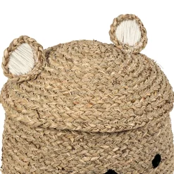 Lot de 2 corbeilles en jonc de mer naturel d31.5xh45cm - Famille