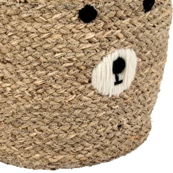 Lot de 2 corbeilles en jonc de mer naturel d31.5xh45cm - Famille