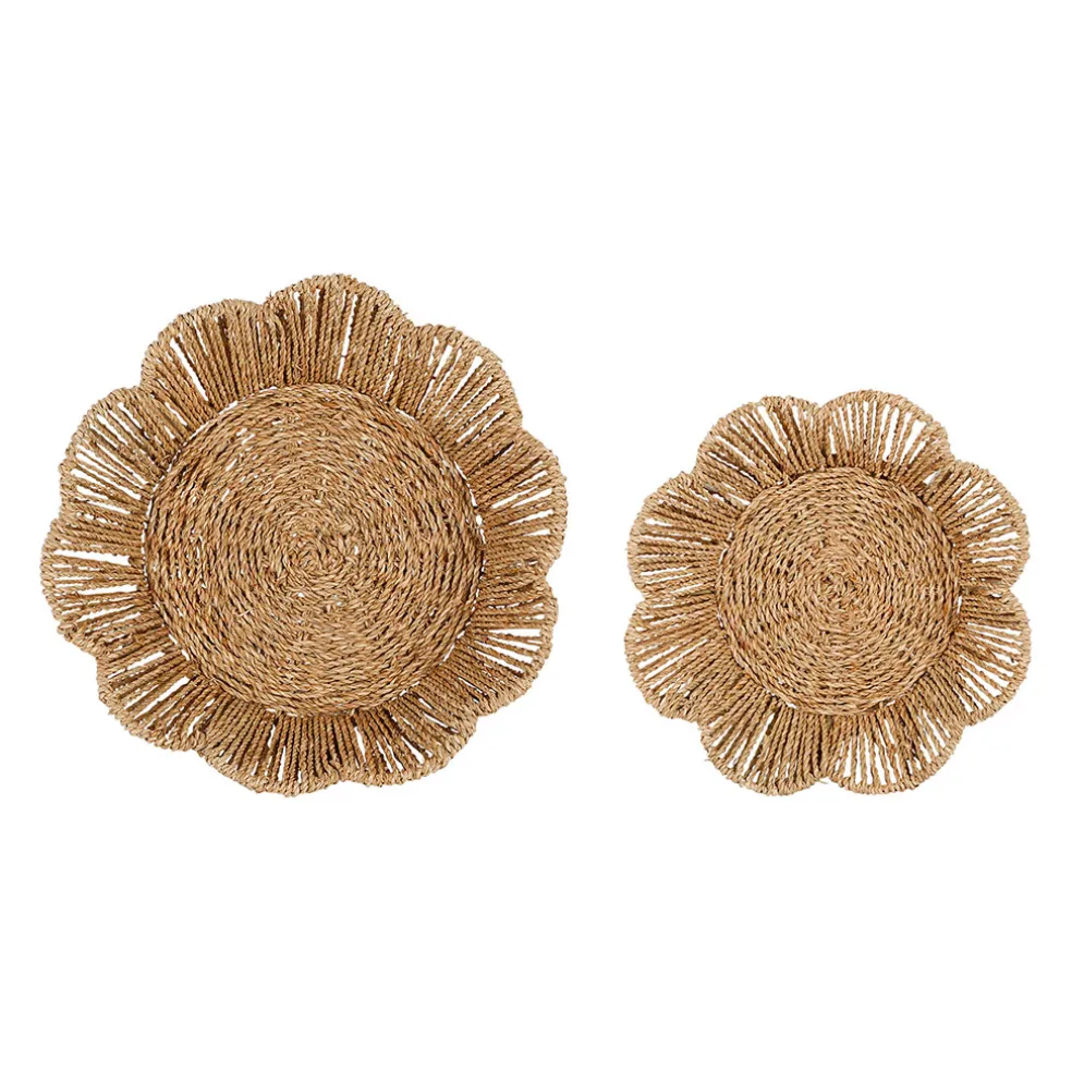 Lot de 2 corbeilles en jonc de mer et fer naturel - Chaumiere