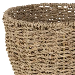 Lot de 2 corbeilles fraise en jonc de mer naturel et vert - Les Fruits