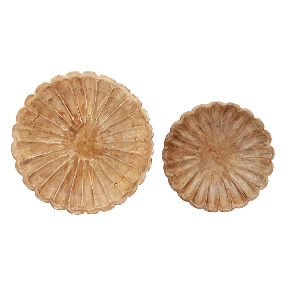 Lot de 2 coupes en manguier brun - Grand Office