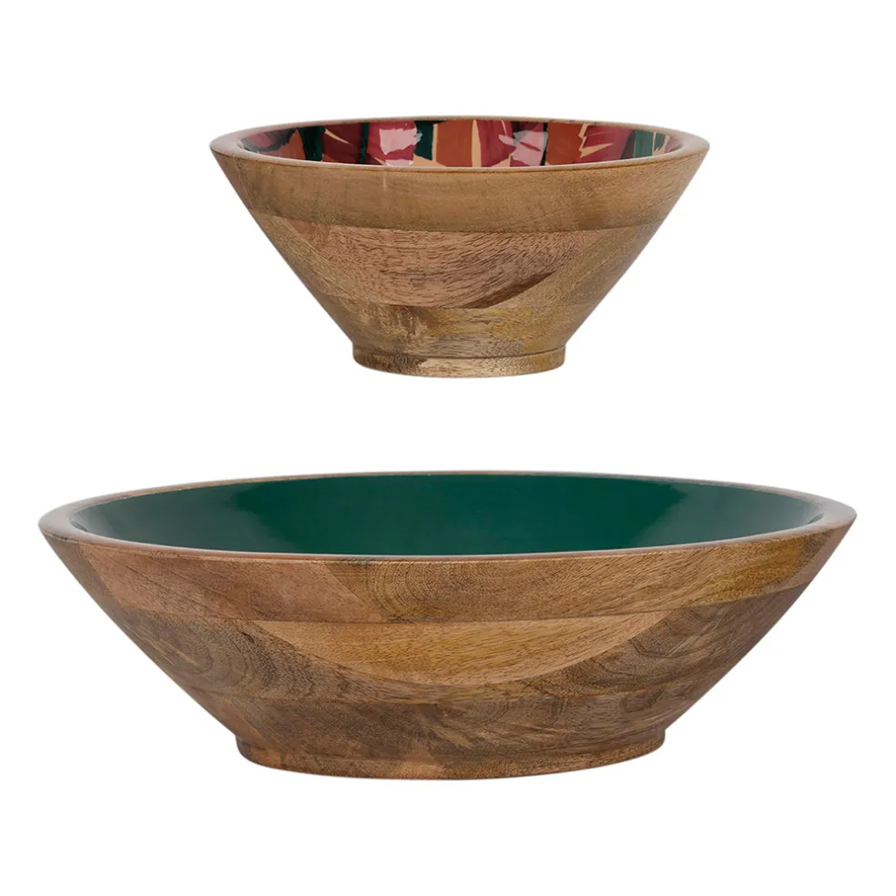 Lot de 2 coupes en manguier vert - Seguia