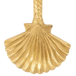 Lot de 2 couverts de salade en inox et laiton doré - Coquillage