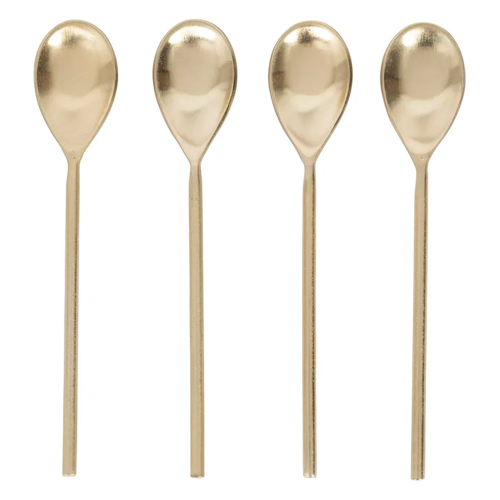 Lot de 4 cuillères à café en inox doré - Gourmet