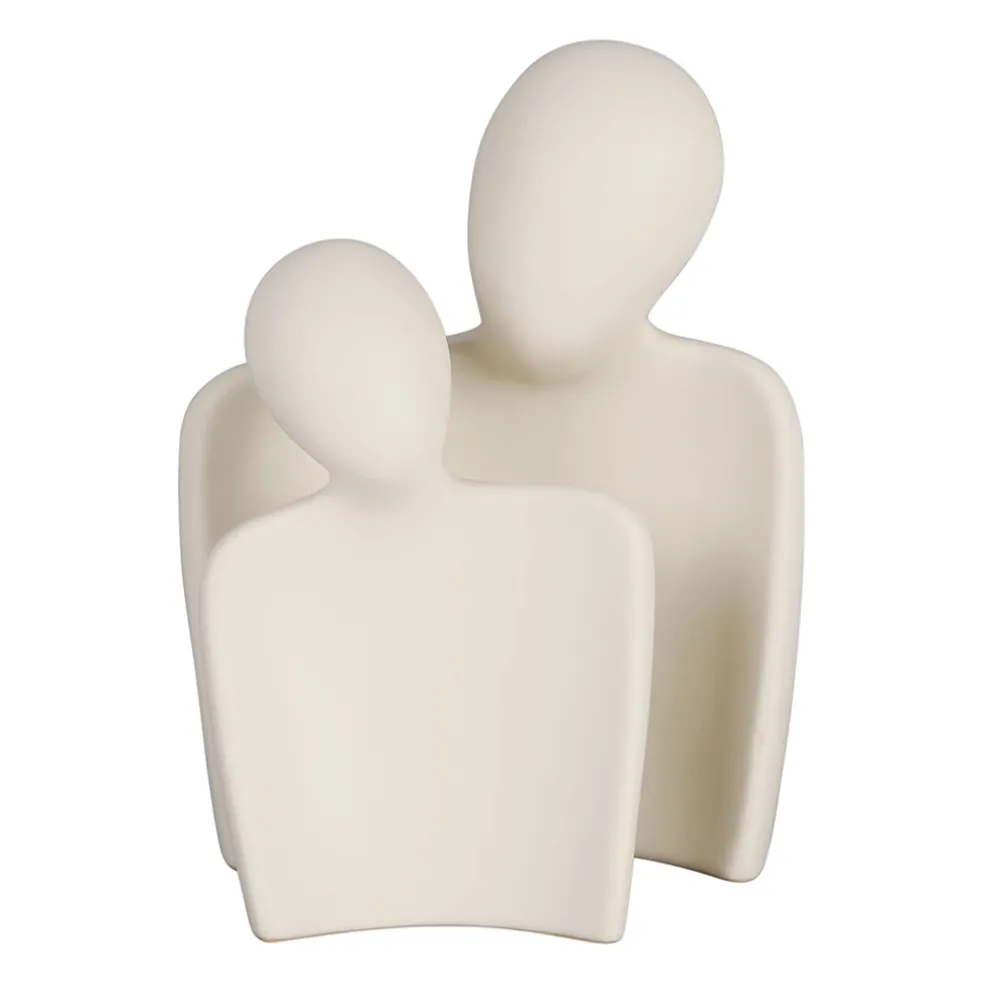 Lot de 2 décoration abstraite en grès écru - Greeka