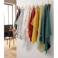 Lot de 2 essuies mains en gaze coton terracotta 50x70cm - Gaia