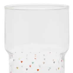 Lot de 2 gobelets en verre coeur 30 cl - famille