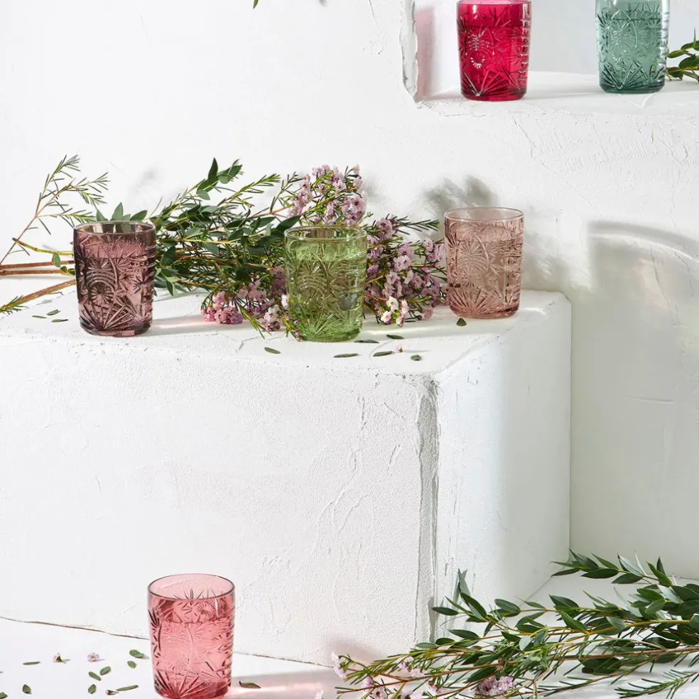 Lot de 4 gobelets en verre rose 35cl - Starla