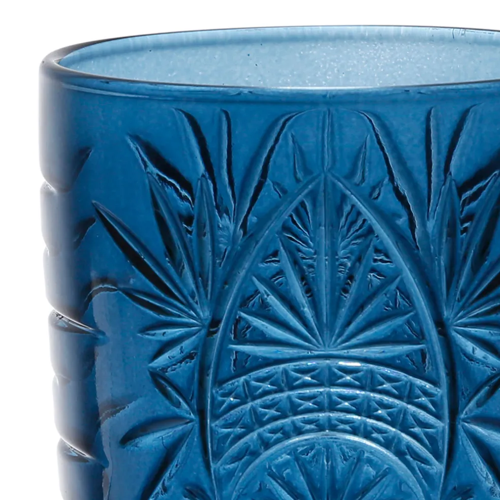 Lot de 4 gobelets en verre bleu 35cl - Starla