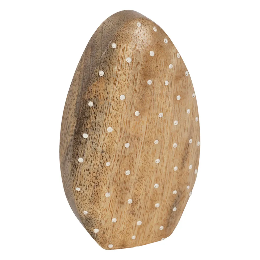 Lot de 2 Oeufs en manguier naturel et blanc - Floréal