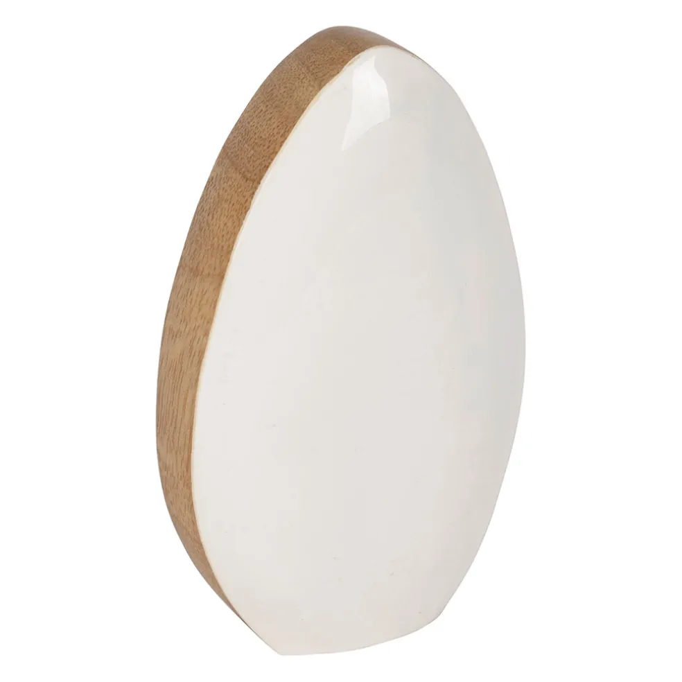 Lot de 2 Oeufs en manguier naturel et blanc - Floréal