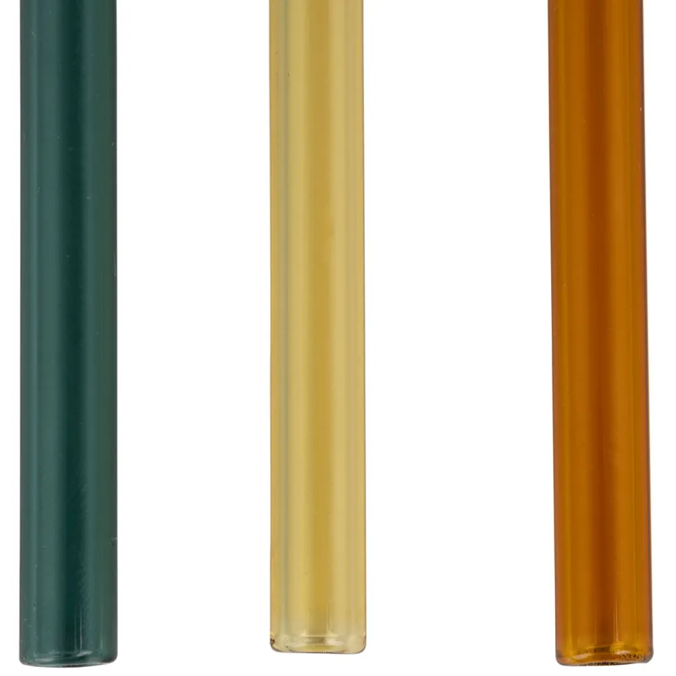 Lot de 4 pailles en verre borosilicate multicolore h14cm - Funny
