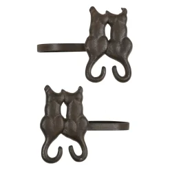 Lot de 2 paires d'embrasse chat accessoire rideau en fonte brun