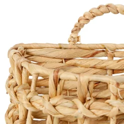 Lot de 2 paniers en jacynthe d'eau et fer naturel - Famille