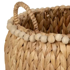 Lot de 2 paniers en Jacynthe d'eau et fer naturel - Eté A La Mer