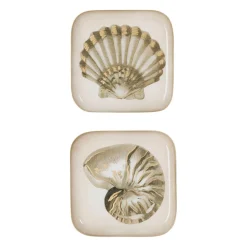 Lot de 2 plateau en fer taupe et doré - bordemer