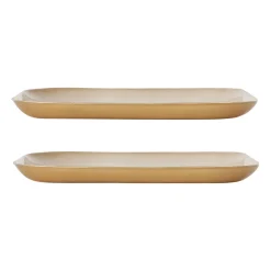 Lot de 2 plateau en fer taupe et doré - bordemer