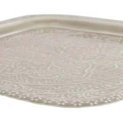 Lot de 2 plateaux carré en fer grège 41x41cm - Arabise