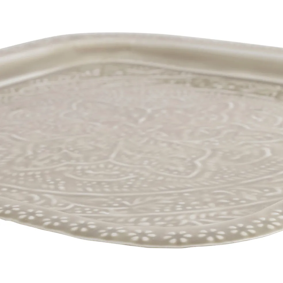 Lot de 2 plateaux carré en fer grège 41x41cm - Arabise