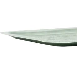 Lot de 2 plateaux carré en fer émaillé sauge - Baroque