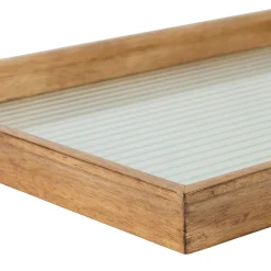 Lot de 2 plateaux en bois et verre naturel - Firmin