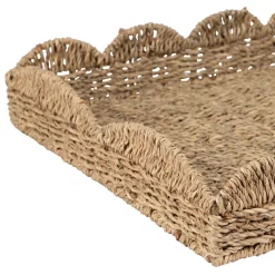 Lot de 2 plateaux en jonc de mer naturel - Chaumière