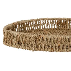 Lot de 2 plateaux poisson en jonc de mer et fer - borneo