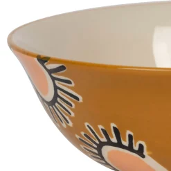 Lot de 2 saladiers en grès bleu et moutarde - Funny