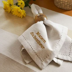 Lot de 4 serviettes de table en coton 45x45cm - Famille