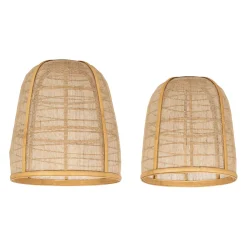 Lot de 2 suspensions en lin et bambou naturel non électrifiée - Plaka